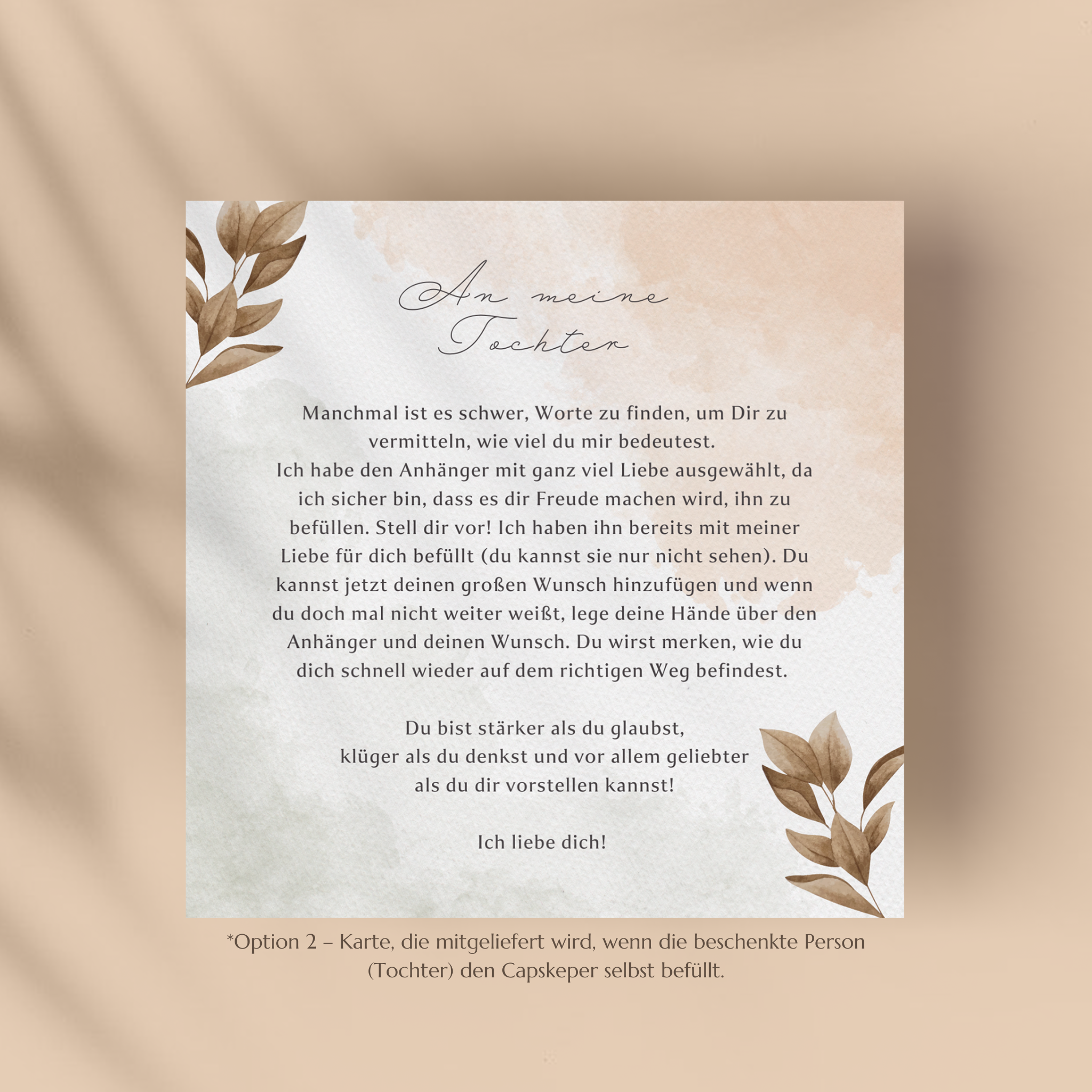 Option 1 – Karte, die mitgeliefert wird, wenn die beschenkte Person (Tochter) den Capskeper selbst befüllt-3